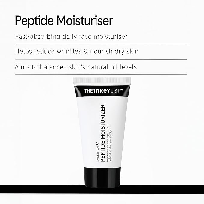 The INKEY List Peptide Moisturizer, Face Moisturizer for Dry Skin, Reduce Appearance of Fine Line & Wrinkles, Hydrate Skin, 1.69 fl oz-Velvo Beauty