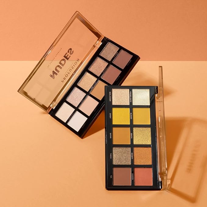 Profusion Cosmetics 10 Shade Eyeshadow Palette - High Pigmented Multi-Finish Colors, Vegan & Cruelty-Free, Create Stunning Looks On-the-Go - Travel-Friendly & Versatile Makeup, Citrine-Velvo Beauty