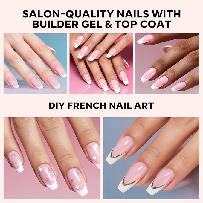 modelones French Tip Press on Nails, 150Pcs Short Coffin Fake Nails with Nail Box, Pink & White Gel Nail Tips for Women, Soft Glue-On Nails for Natural Salon Look, DIY Nail Art Kit (15 Sizes)-Velvo Beauty