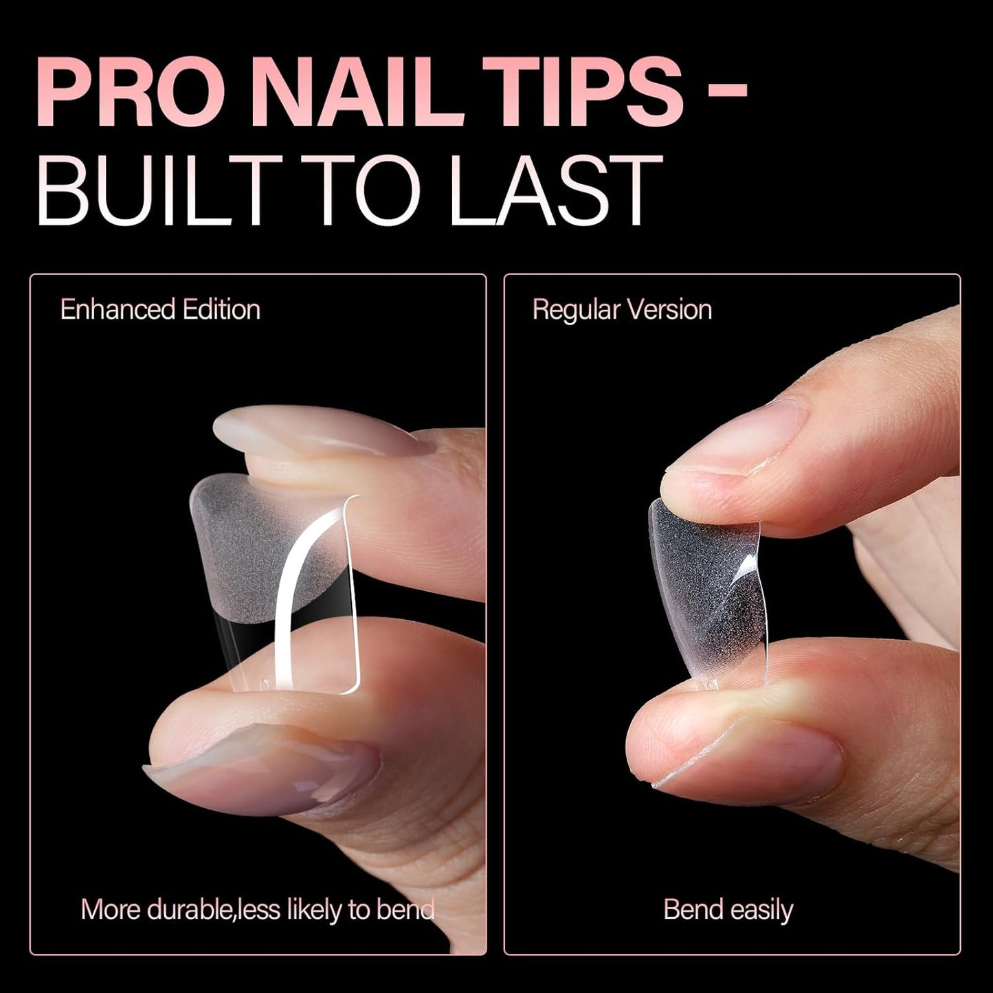 AILLSA Medium Square Fake Nail Tips 240Pcs Square Press on Nails Pre-Shaped Gelly Nail Tips, Half Matte Full Cover Clear Acrylic Gel Kit for Nail Extension Salon DIY at Home 8 Sizes False Tips-Velvo Beauty