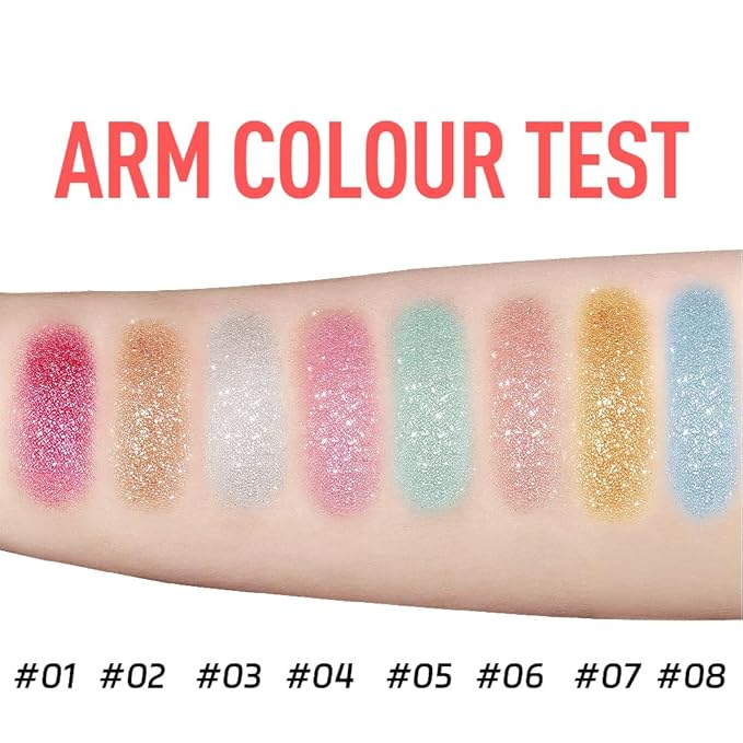 Glitter Body Highlighter Powder Body Shimmer Sparkle Face Brightening Highlighter Powder for Face Eyes Body Glow Makeup With sponge head（01#）-Velvo Beauty