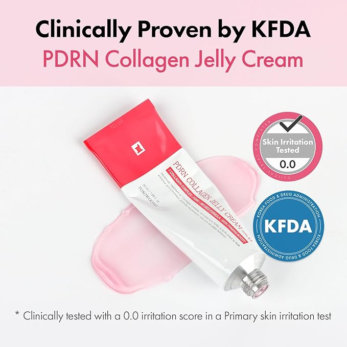 PDRN Collagen Jelly Cream, 5,000ppm Salmon DNA PDRN, Niacinamide, Hydrolyzed Collagen, Glow, Hydrating, Firming, Uneven Skin Tone, No artificial color, Korean Skin Care, 50ml, 1.69 fl.oz.-Velvo Beauty