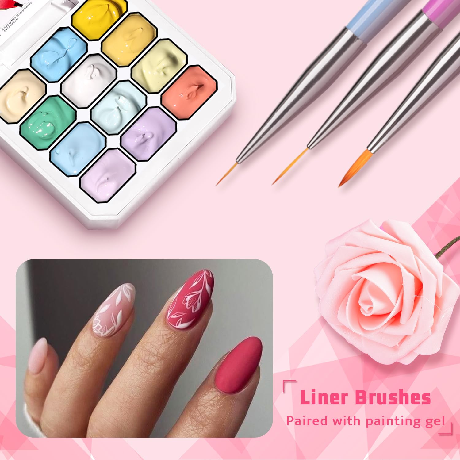 Sponge Pat Paint Nail Gel, Ombre Nails Gradient Gel Nail Blush Blooming Aura Nails Drawing Stripper Floral Painting DIY Nail Art, No Wipe, UV/LED Curing (12 Colors H)-Velvo Beauty