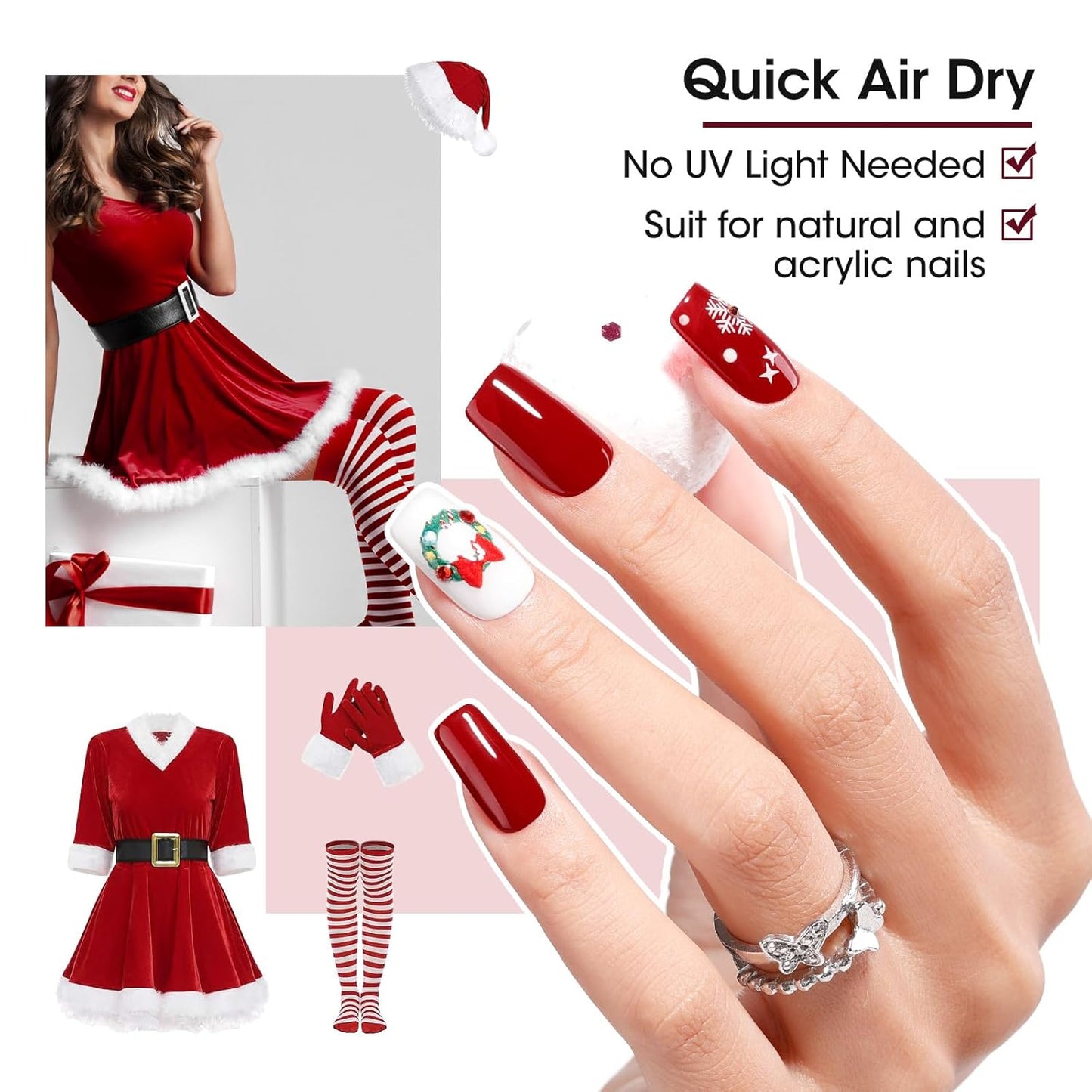 GELLEN 12 Colors Nail Polish Set, Fall Winter Trendy Air Dry Regular Nail Polish for Women Fingernail Toe Nails, Not UV Gel, Hema Free, Non-toxic, Black White Gray Nude Red Brown Gold Silver Set-Velvo Beauty