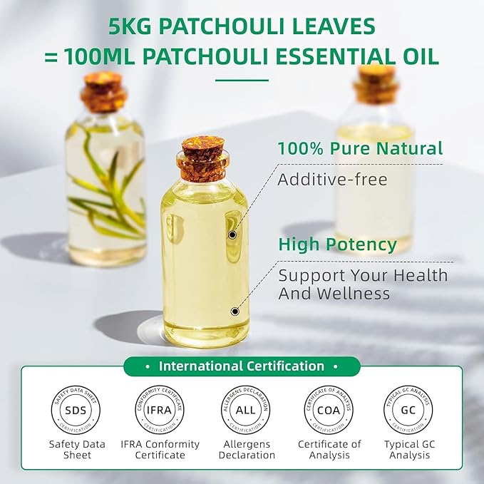 HIQILI 0.33Fl Oz Patchouli Essential Oil,100% Pure for Diffuser,Perfume DIY, Candle Soap Making-10ml-Velvo Beauty