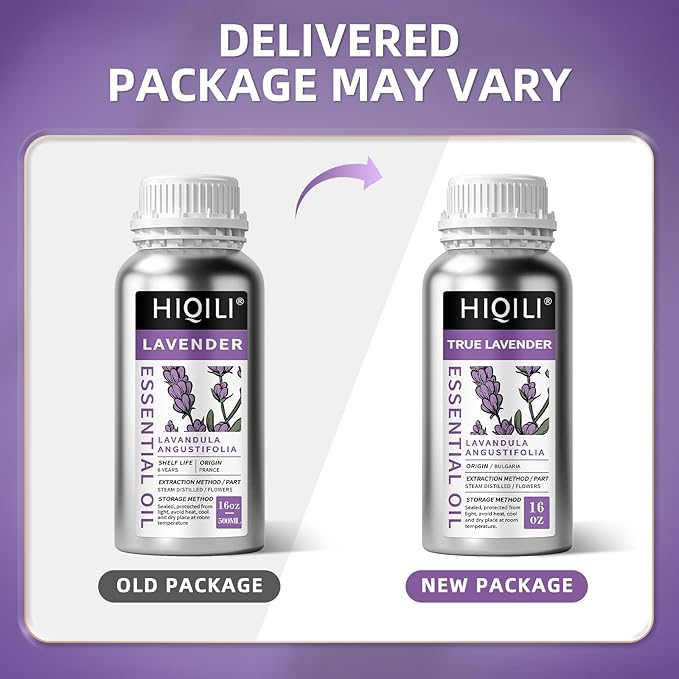 HIQILI 16 Ounces Lavender Essential Oil Pure, 100% Natural for Aromatherapy Diffuser, Skin Care, Hair, Includes Premium Glass Dropper-16 Fl Oz-Velvo Beauty