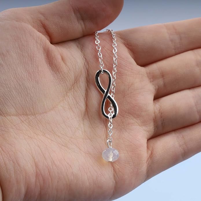 Boho Crystal Infinity Necklace Gold Y Necklace Minimalist Crystal Y Lariat Necklace Chain Jewelry for Women and Girls-Velvo Beauty