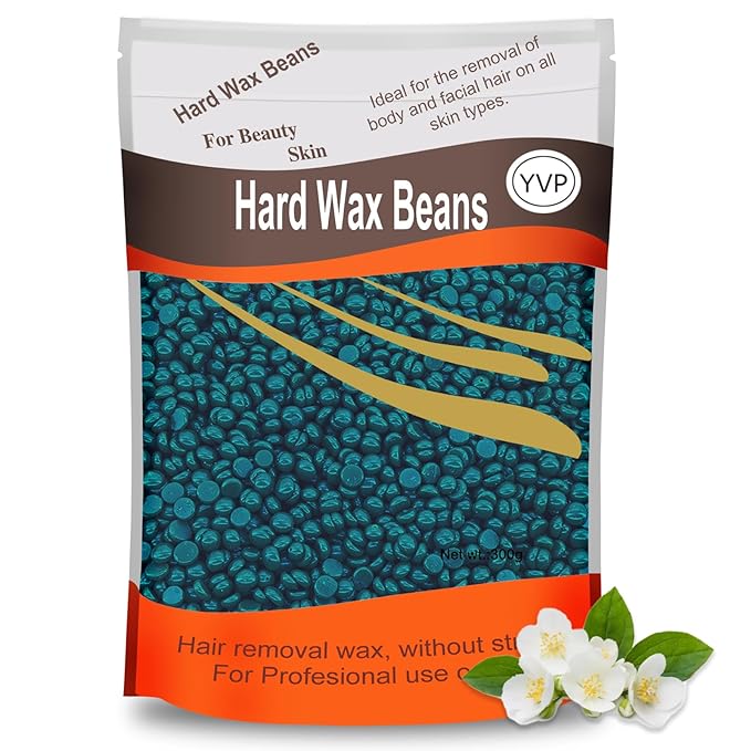 Hard Wax Beads for Brazilian Waxing, Sensitive Skin, Face, Eyebrow, Back, Chest, Legs At Home - Pearl Wax, 300g/bag (Dark Green)-Velvo Beauty