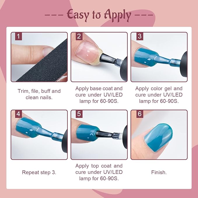 JODSONE Gel Nail Polish Kit 60 PCS with U V Light Soak off Base Top Coat 55 Shine Colors Gel Nail Kit Bright and Dark Brown Wine Red Series Manicure Set for Women and Girls-Velvo Beauty