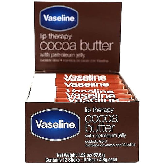 Vaseline Lip w/o Backer Card Cocoa - 12 Pack Box-Velvo Beauty