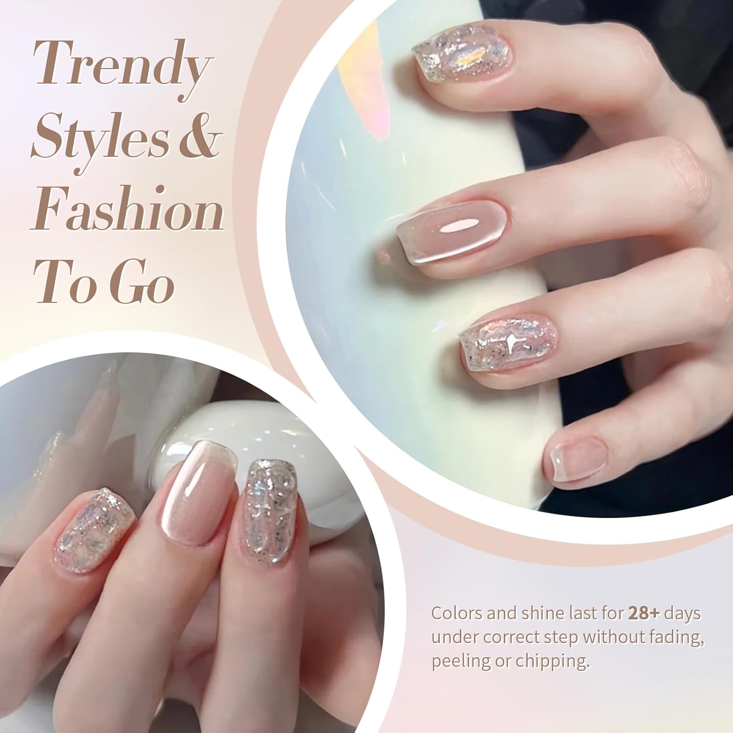 Born Pretty Cat Magnetic Eye Gel Nail Polish, Nude Moonlight Cat Magnetic Gel, Glass Shiny Effect Nude Soak Off Nail Art Salon Manicure Home Gift 15ml-Velvo Beauty