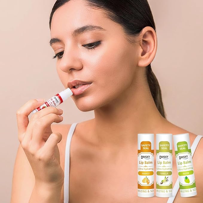 DMSKY 30 Pack Lip Balm, Natural Lip Balm Bulk with Vitamin E and Coconut Oil, Moisturizing Soothing Chapped Lips-15 Flavors-Velvo Beauty