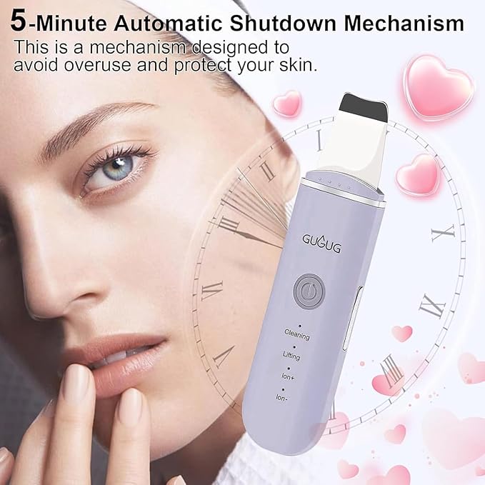 GUGUG Skin Scrubber Face Spatula Skin Spatula Pore Cleaner Blackhead Remover Tools for Facial Deep Cleansing-4 Modes, Purple-Velvo Beauty