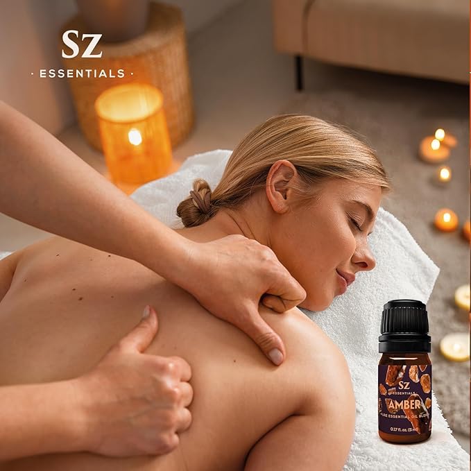 Amber 100% Pure, Essential Undiluted Oil - Extracted from Amber Resin - Rich & Floral Scent, with Smoky Overtones - Therapeutic Grade & Vegan - 0.17oz (5ml)-Velvo Beauty