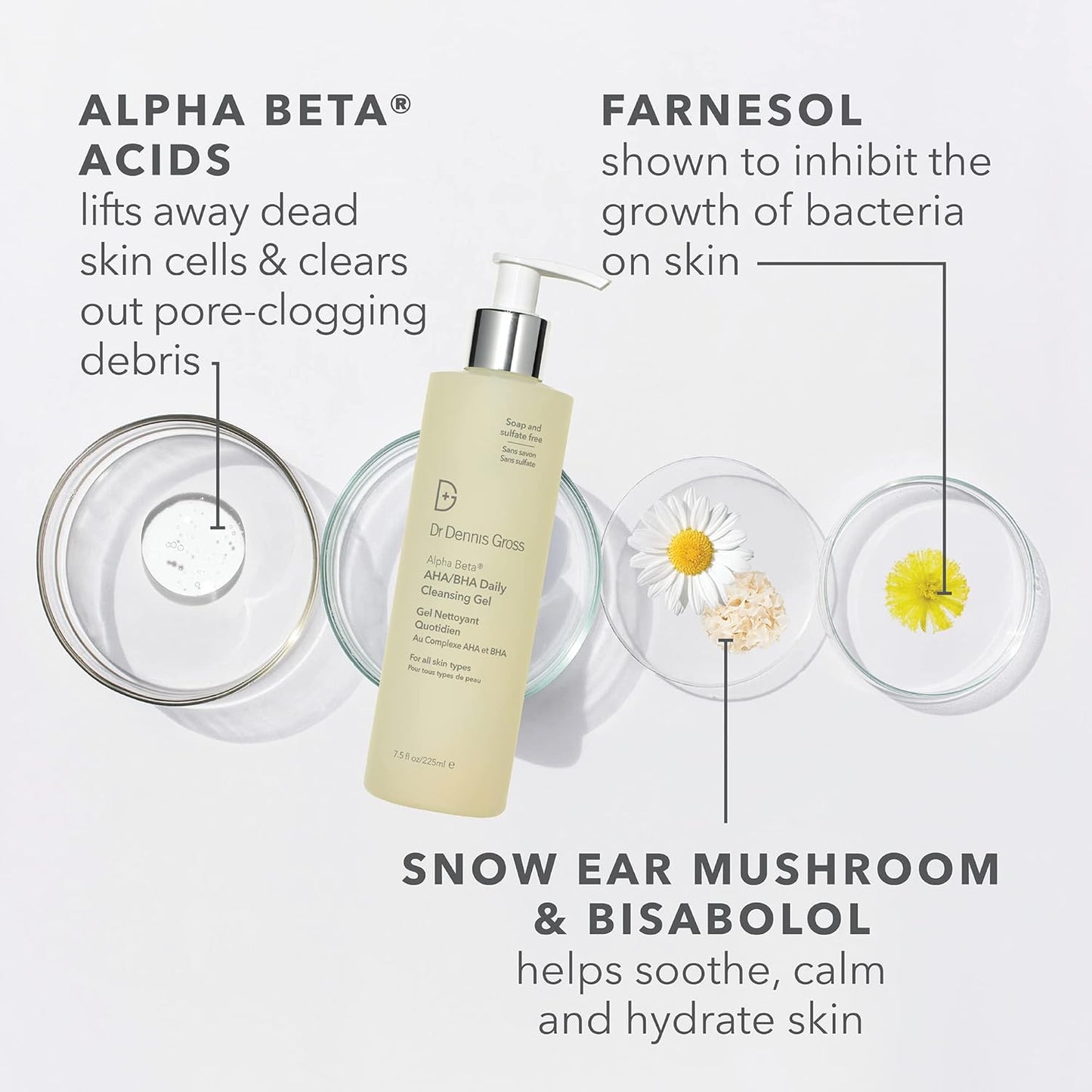 Dr. Dennis Gross Alpha Beta® AHA/BHA Daily Cleansing Gel, for Skin That is Dull, Congested and Uneven Tone & Texture (7.5 Fl Oz)-Velvo Beauty