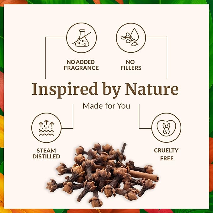 SVA Clove Essential Oil Organic – 4 Fl Oz – 100% Natural Organic Clove Oil - for Diffuser, Hair Care, Face, Skin Care, Aromatherapy, Scalp and Body Massage, Soap and Candle Making - with Dropper-Velvo Beauty