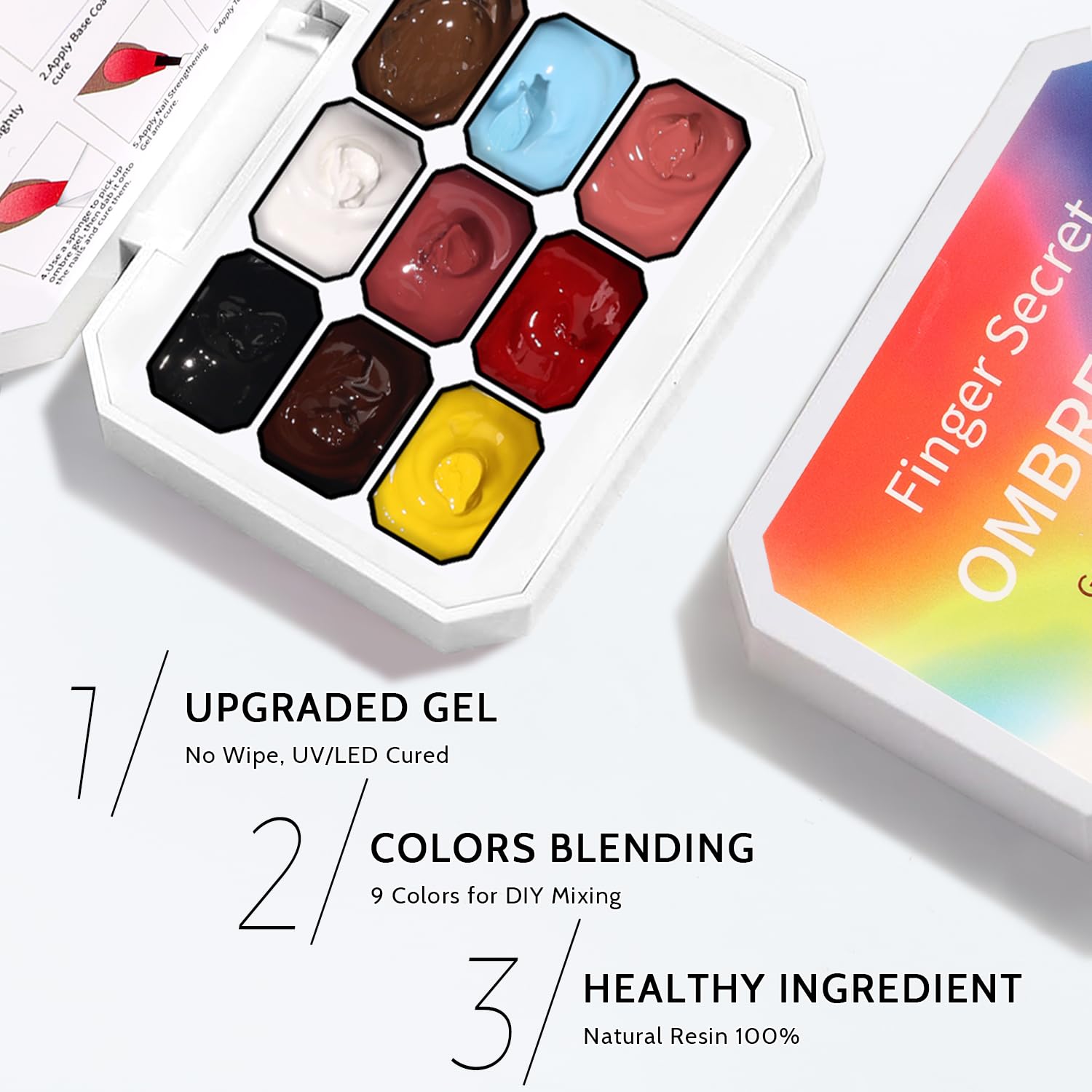 Sponge Pat Paint Nail Gel & Tools Kit, 9 Colors Ombre Nails Gradient Gel Nail Blush Blooming Aura Nails Drawing Stripper Floral Painting Nail Art, No Wipe, UV/LED Curing (9 Colors Set D)-Velvo Beauty