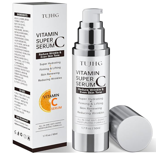 Vitamin C Retinol Serum for Face, Brightening & Anti-Aging with Hyaluronic Acid, Vitamin E, Peptides, Collagen - Hydrates, Firms, Lifts, Smooths, Targets Age Spots, Wrinkles, 1.7 Fl Oz-Velvo Beauty