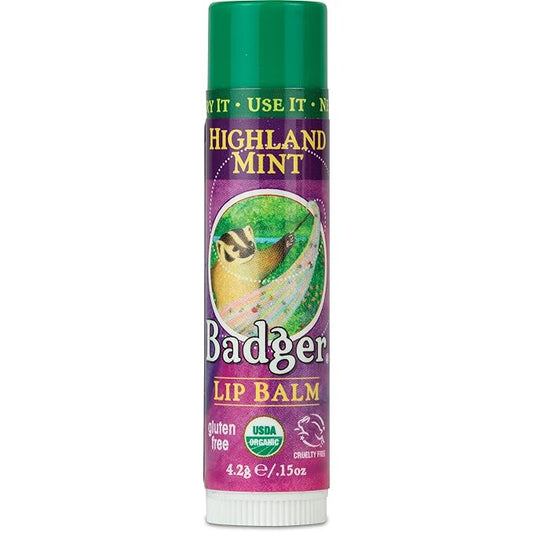 Badger Highland Mint Classic Lip Balm - 0.15oz Stick-Velvo Beauty