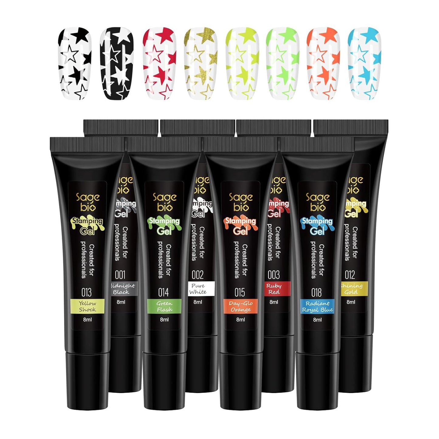 8 Colors Nail Stamping Polish Gels for Nail Stamp Print Polish Stamper DIY Nail Art Stamping Manicure-Velvo Beauty