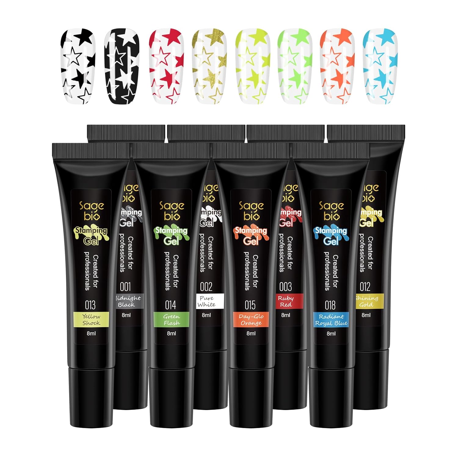 8 Colors Nail Stamping Polish Gels for Nail Stamp Print Polish Stamper DIY Nail Art Stamping Manicure-Velvo Beauty