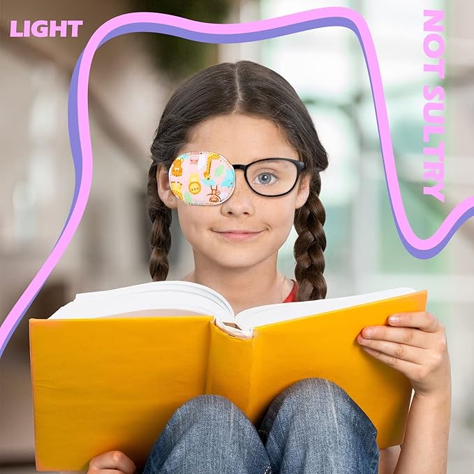 Newcotte 12 Pcs Eye Patch for Kids Girls Boys Reusable Eye Patch for Glasses over the Lens Colorful Eye Patch Toddler Eye Patch Adorable Kids Eye Patches Assorted Eye Patch Cover (Graceful)-Velvo Beauty