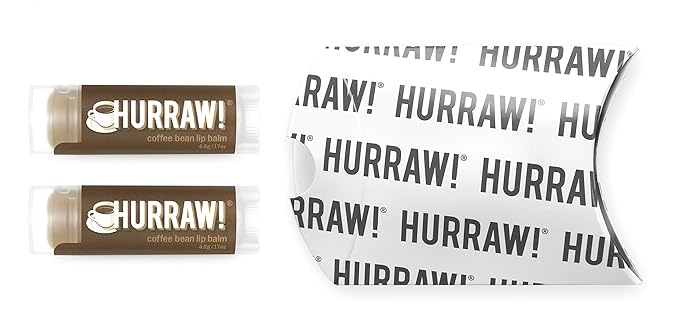 Hurraw! Coffee Bean Lip Balm, 2 Pack: Organic, Certified Vegan, Cruelty and Gluten Free. Non-GMO, 100% Natural Ingredients. Bee, Shea, Soy and Palm Free. Made in USA-Velvo Beauty