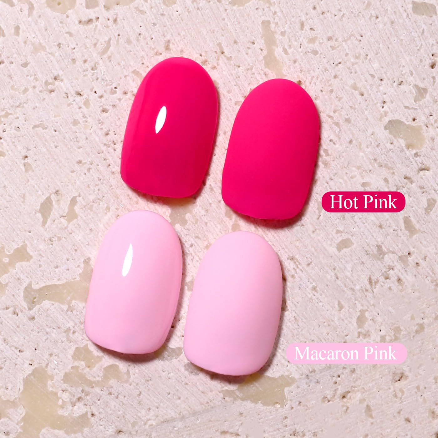 Imtiti Gel Nail Polish Kit, 2 Pcs 10ml Hot Pink & Macaron Pink Colors Gel Polish Soak Off UV LED Spring Summer Pink Gel Polish Nail Art Manicure Salon DIY Design Gel Nail Kit-Velvo Beauty