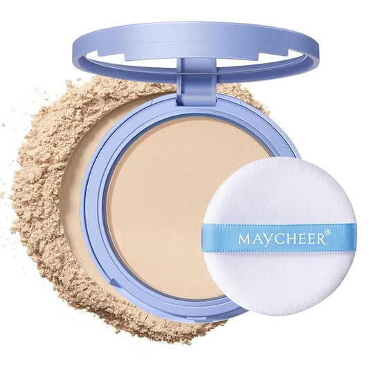 Oil Control Face Pressed Powder, Matte and Smooth Translucent Powder Setting Powder Makeup, Waterproof Long Lasting Finishing Face Powder, Cruelty-free, 0.35Oz (01 White)-Velvo Beauty