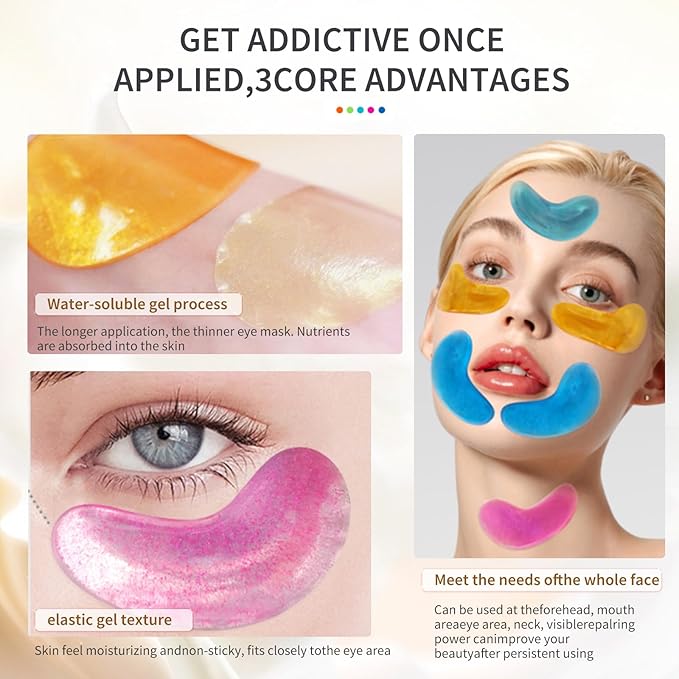 MOND'SUB Premium Under Eye Patches, Gel Eye Patches Hydrating & Refresh for Puffy Eyes, Under Eye Bags & Dark Circles, Natural Collagen Eye Gels Pads, Crystal Anti-Aging Eye Mask (Pink)-Velvo Beauty