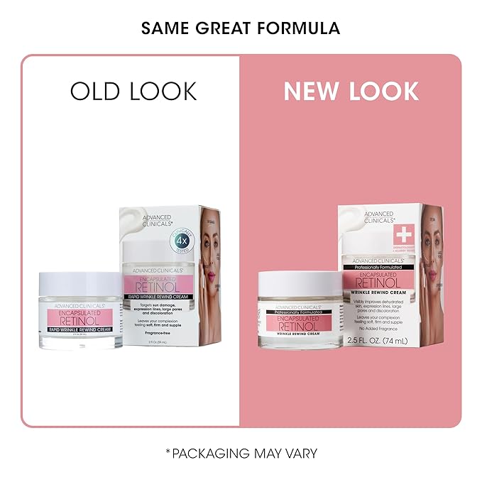 Advanced Clinicals Retinol Cream Face Moisturizer | Encapsulated Retinol Lotion For Face With Ferulic Acid + Vitamin E To Soften Appearance Of Crepey Skin & Look of Fine Lines & Wrinkles, 2.5 Fl Oz-Velvo Beauty