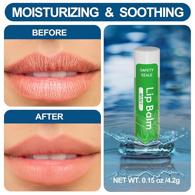 10 Pack Natural Lip Balm Bulk with Vitamin E and Coconut Oil Valentine's Day best choice - Moisturizing, Soothing, and Repairing Dry and Chapped Lips - 10 Flavors - Non-GMO-Velvo Beauty