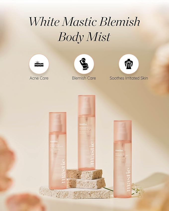 MASTINA White Mastic Body Mist (5.1fl oz) Soothes & Cools Body Spray Fermented Mastic Gum, Brightening & Hydrating Body Spray,Lightweight Moisture & Glow-Velvo Beauty