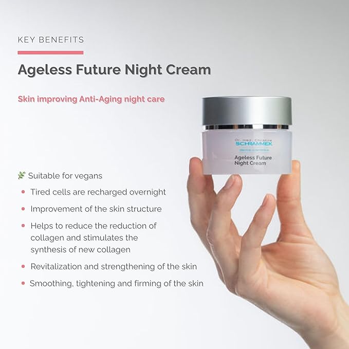 Ageless Future Night Cream (1.7 fl oz) - Skin Improving Anti-Aging Night Care – Regenerating Night Cream - with Vitamin A - Skin Care - Dr. Schrammek-Velvo Beauty