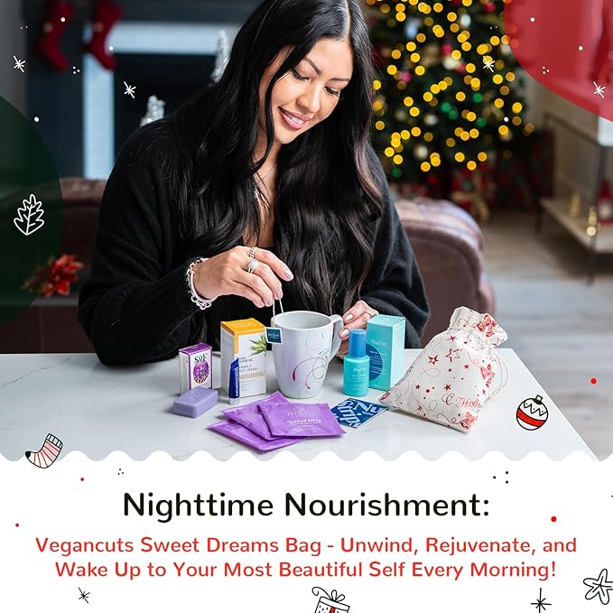 Sweet Dreams Bag - Dreambox Night Time Beauty Set Collection Kit w Night Cream, Tea and Lavander Soap - Skin Care Collection for Vegan Lovers - Great Christmas Gift for Her, Women-Velvo Beauty