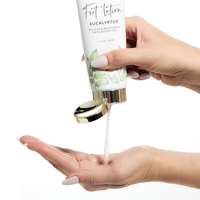 Live Green Foot Care Collection in Eucalyptus, Foot Spa Set with Sherpa Slippers, Foot Lotion (60ml), Foot Scrub (60ml) and 2 Bath Bombs (80 grams each)-Velvo Beauty