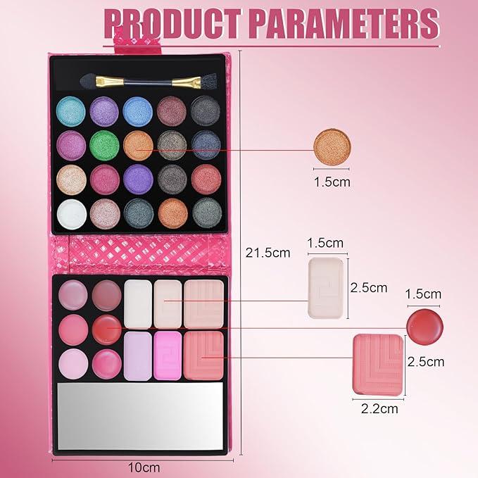 All-in-one Holiday Makeup Gift Set | Full Makeup Kit for Women Essential Starter Bundle Include 20 Highly Pigmented Shimmer Eyeshadow Palette,3 Blush,3 Face Powder, 6 Lipgloss, Brush-Velvo Beauty