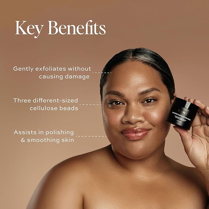 DIME Beauty Whipped Exfoliating Mask, Face Scrub and Cleanser, Lactic Acid and Salicylic Acid Scrub, 2 oz / 60 ml-Velvo Beauty