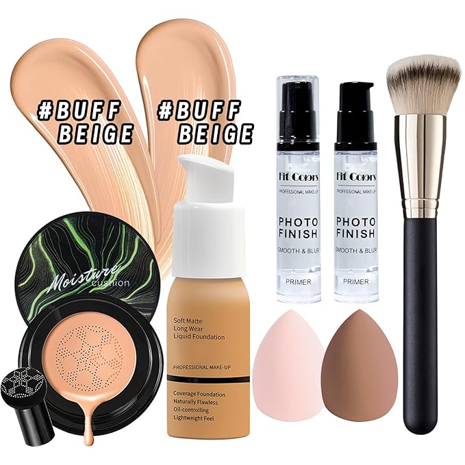Makeup Kit Set for Women, Makeup Present for Women Teens Girl, Eyeshadow Palette Foundation CC Cream Primer Brush Spong Contour Lipstick Eyebrow Soap Mascara Eyeliner Cosmetic bag-Velvo Beauty