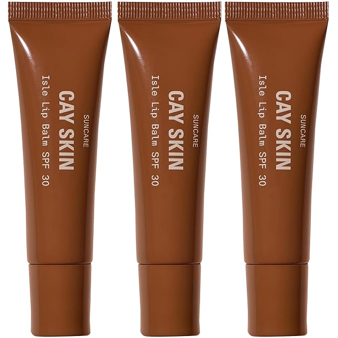 Cay Skin Isle Lip Balm SPF 30 – High Shine, Hydrating + Sheer Lip Gloss in Vanilla Brown Sugar Flavor – Formulated with Natural Ingredients for All Skin Tones – 3-Pack, Clear-Velvo Beauty