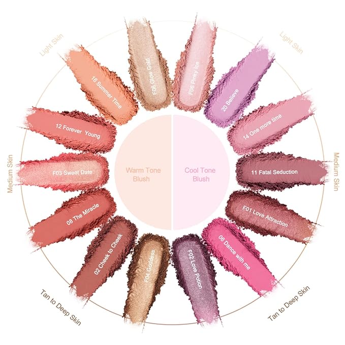 Oulac Blush Face Coral Matte | Pigmented Powdery Cream Blusher Warm Skin Light Medium| Natural Matte | Light Weight&Blendable| Cruelty-Free Blush| 12 Forever Young 4.8g-Velvo Beauty