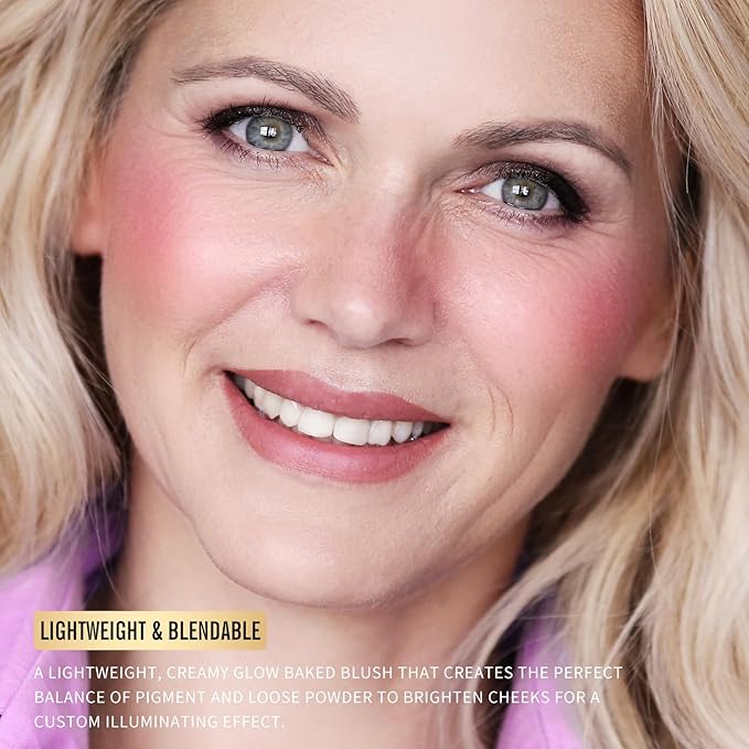 KIMUSE Baked Blush, Lighting Glow Marbleized Blush Powder Blush, Contour & Highlight Face for a Creamy Lightweight Natural Finish-Velvo Beauty