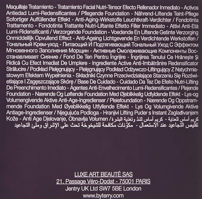 By Terry Eclat Opulent Anti-Aging Lifting Foundation, Medium - Full Coverage, Hydrating & Radiance Boosting, Nude Radiance, 1.01 fl oz-Velvo Beauty