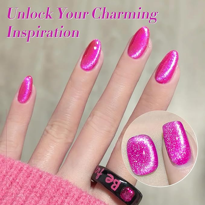 Born Pretty Cat Magnetic Eye Gel Nail Polish Spring Summer Neon Shimmer Glitter Holographic Cat Magnetic Eye Gel Crystal Glass Cat Magnetic Gel Polish Nail Art Manicure DIY at Home 6PCS-Velvo Beauty