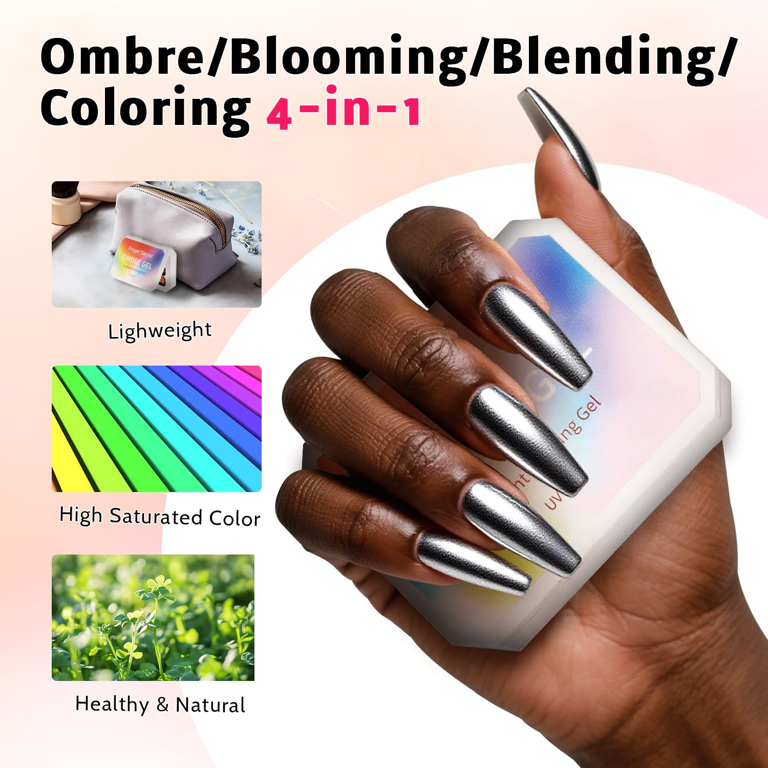 Sponge Pat Paint Nail Gel & Tools Kit, 9 Colors Ombre Nails Gradient Gel Nail Blush Blooming Aura Nails Drawing Stripper Floral Painting Nail Art, No Wipe, UV/LED Curing (9 Colors Set L)-Velvo Beauty