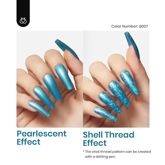 Beetles Blue Gel Nail Polish Set, 6 Colors Glitter Pearl Gel Polish Mermaid Treasures Nail Art Design Soak off Uv Led Nail Lamp-Velvo Beauty