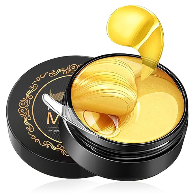 Under Eye Patches, 24K Gold Eye Mask, Eye Patches for Puffy Eyes and Dark Circles Reduce Eye Bags Fine Lines Smooth Wrinkle, Anti-Aging,Hydrating, Eye Skin care Pads with Collagen (60PCS)-Velvo Beauty