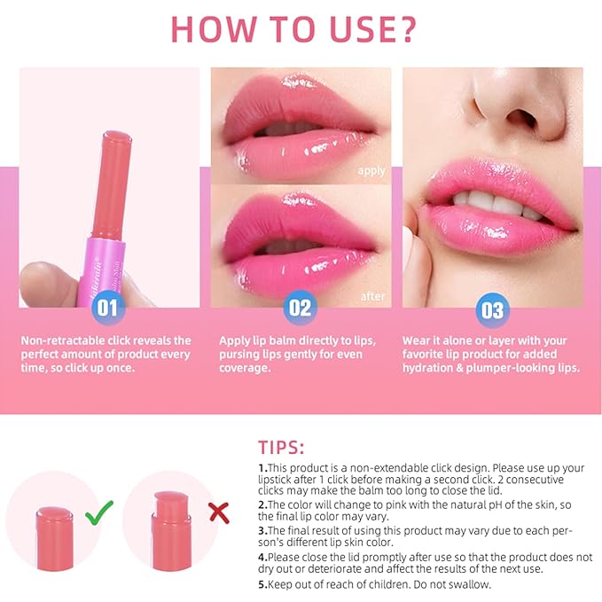 Juicy Lips Plump Shift, Click Plumping Lips Glasting Melting Balm Jelly Lipstick Lasting Lip Tint Moisturizing Lip Balm Color Changing Lip Gloss Shiny Non Sticky Tinted Lip Balm(#3 Honeysuckle)-Velvo Beauty