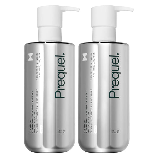 Skin Gleanser, Moisturizing Glycerin Face Wash, Professional Strength Face Cleanser for Women, Unscented Sensitive and Dry Skin Face Wash Pump Bottles - 6.75 fluid ounce (Pack of 2)-Velvo Beauty