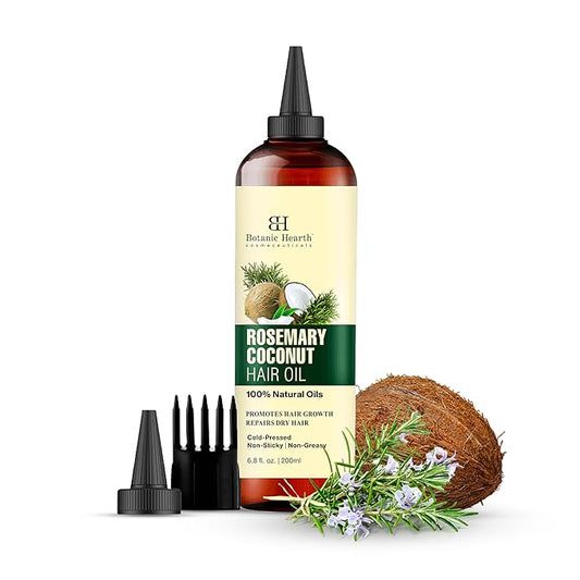 Botanic Hearth Rosemary, Coconut & Avocado Oil For Hair Growth (6.7 fl oz) Infused with Rosemary, Coconut, Biotin|Hair Oil Repairs Damaged Hair, Strengthening, Healthier Hair, Moisturizing- Hair Tonic-Velvo Beauty